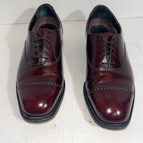Florsheim Cap Toe Men's Burgandy Leather Oxford Dress‎ Shoes size 8.5 - Picture 2 of 8